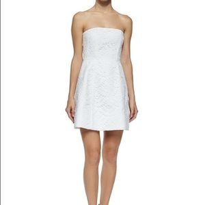 Alice + Olivia Strapless White Eyelet Dress